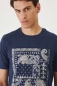T-shirt bawełniany męski z domieszką elastanu z nadrukiem kolor granatowy granatowy RW24.TSM321