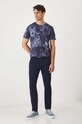 Bavlněné tričko pánské se vzorem tmavomodrá barva RW24.TSM324 námořnická modř RW24