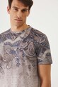 T-shirt bawełniany męski wzorzysty kolor beżowy beżowy RW24.TSM325