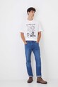 Odzież T-shirt bawełniany męski z domieszką elastanu z kolekcji Science kolor biały RW24.TSM455 biały