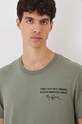 T-shirt bawełniany męski z domieszką elastanu z kolekcji Science kolor zielony RW24.TSM461 zielony