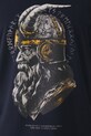 T-shirt bawełniany męski z domieszką elastanu z nadrukiem kolor granatowy RW24.TSM600 granatowy