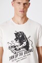 T-shirt bawełniany męski z nadrukiem kolor beżowy beżowy RW24.TSM621