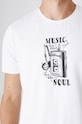 T-shirt bawełniany męski z domieszką elastanu z nadrukiem kolor biały RW24.TSM622 biały