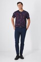 T-shirt bawełniany męski z domieszką elastanu wzorzysty kolor fioletowy RW24.TSM804 fioletowy RW24