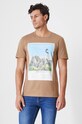Medicine tricou din bumbac print maro RW24.TSM902