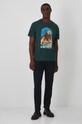 Bavlněné tričko pánské s potiskem zelená barva RW24.TSMA20 zelená RW24