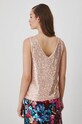 Odzież Top damski z cekinami kolor beżowy RW24.TTDA02 beżowy