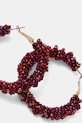 Náušnice dámské s korálky RW25-AUD901 burgundské RW25