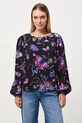 Bluzka damska z wiskozy wzorzysta RW25-BDD052 czarny RW25