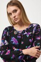 Bluzka damska z wiskozy wzorzysta czarny RW25-BDD052