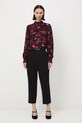 Bluzka damska z wiskozy wzorzysta RW25-BDD092 czarny RW25