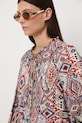 Bluzka damska wzorzysta z wiskozą multicolor RW25-BDD401