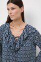 Bluzka damska żakardowa z wiskozy wzorzysta multicolor RW25-BDD405
