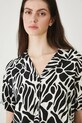 Bluzka damska z wiskozy wzorzysta czarny RW25.BKD011