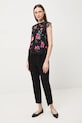 Bluzka damska z wiskozy w kwiaty RW25-BKDB00 czarny RW25