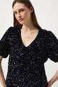 Bluzka damska z cekinami granatowy RW25-BKDB01