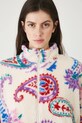 Bluza polarowa damska oversize wzorzysta beżowy RW25.BLD103