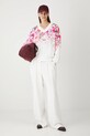 Bluza bawełniana damska oversize z nadrukiem RW25-BLD200 biały RW25