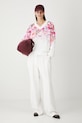 Bluza bawełniana damska oversize z nadrukiem RW25-BLD200 biały RW25