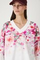 Bluza bawełniana damska oversize z nadrukiem biały RW25-BLD200