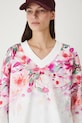 Bluza bawełniana damska oversize z nadrukiem biały RW25-BLD200