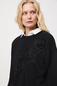 Bluza damska z ozdobną aplikacją aplikacja czarny RW25-BLDA00