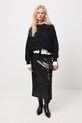 Bluza damska z ozdobną aplikacją RW25-BLDA00 czarny RW25