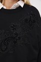 Bluza damska z ozdobną aplikacją RW25-BLDA00 czarny