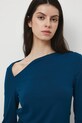 Longsleeve damski gładki turkusowy RW25-BUD301