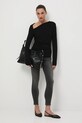 Longsleeve damski gładki RW25-BUD301 czarny RW25