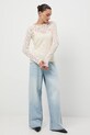 Longsleeve damski koronkowy RW25-BUD304 beżowy RW25