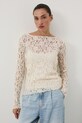 Longsleeve damski koronkowy beżowy RW25-BUD304