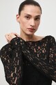 Longsleeve damski koronkowy RW25-BUD304 czarny