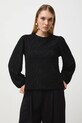 Longsleeve damski żakardowy czarny RW25-BUD506
