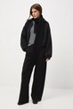 Longsleeve bawełniany damski z elastanem w pasy RW25-BUD602 czarny RW25