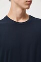 Longsleeve bawełniany męski z elastanem gładki RW25-BUM041 granatowy