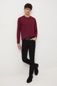 Longsleeve bawełniany męski z elastanem gładki RW25-BUM041 bordowy RW25