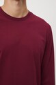 Longsleeve bawełniany męski z elastanem gładki RW25-BUM041 bordowy