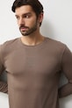 Longsleeve męski interlock z nadrukiem brązowy RW25-BUMB01