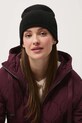 Czapka damska beanie z domieszką wełny średniej grubości czarny RW25-CDD041