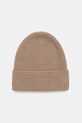 Czapka damska beanie prążkowana średniej grubości beżowy RW25-CDD051