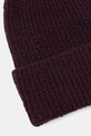 Akcesoria Czapka damska beanie prążkowana RW25-CDD051 bordowy