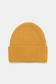 Czapka damska beanie prążkowana średniej grubości żółty RW25-CDD052