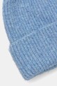 Akcesoria Czapka beanie prążkowana z domieszką wełny RW25-CDD057 niebieski
