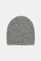 Czapka damska beanie z domieszką wełny owczej i wełny alpaki średniej grubości szary RW25-CDD501