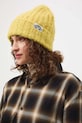 Czapka damska beanie z domieszką wełny gruba żółty RW25-CDD702