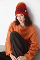 Czapka z domieszką wełny damska beanie wzorzyste multicolor RW25-CDD800