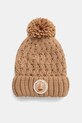 Czapka damska beanie z pomponem gruba beżowy RW25-CDD916