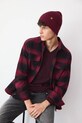 Czapka męska beanie prążkowana pozostałe bordowy RW25-CDM050